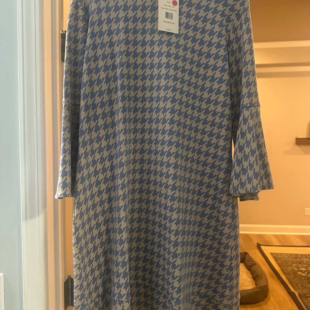 NWT Tyler Boe Blue Houndstooth Dress
